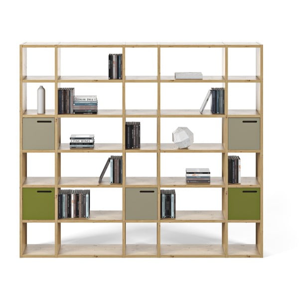 Šviesiai ruda knygų spinta TemaHome Pombal, aukštis 224 cm-image-4
