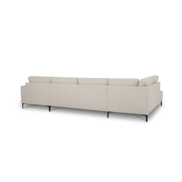 Smėlio spalvos kampinė sofa iš šenilinio audinio (su kairiuoju kampu/„U“ formos) Fabian – Scandic-image-3