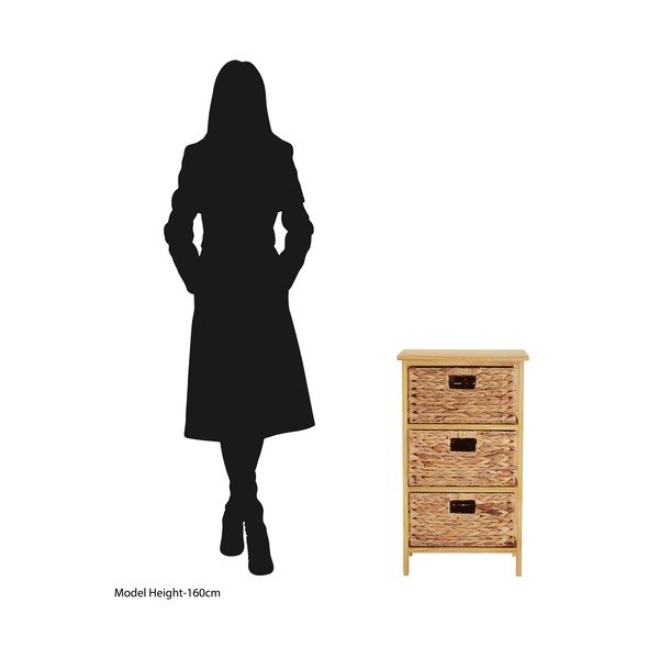 Aukšta šoninė spintelė iš paulovnijos masyvo natūralios spalvos 41x70 cm – Premier Housewares-image-3