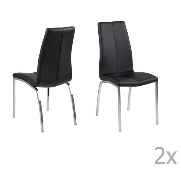 4 juodų valgomojo kėdžių rinkinys Actona Asama