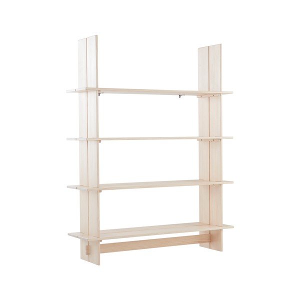 Natūralios spalvos iš pušies masyvo pastatoma lentyna 140x180x40 cm Tottori – Jotex