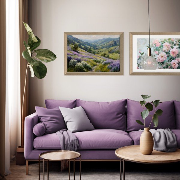 Spausdintas paveikslas su rėmeliu 75x56 cm Violet Hills – Styler-image-1