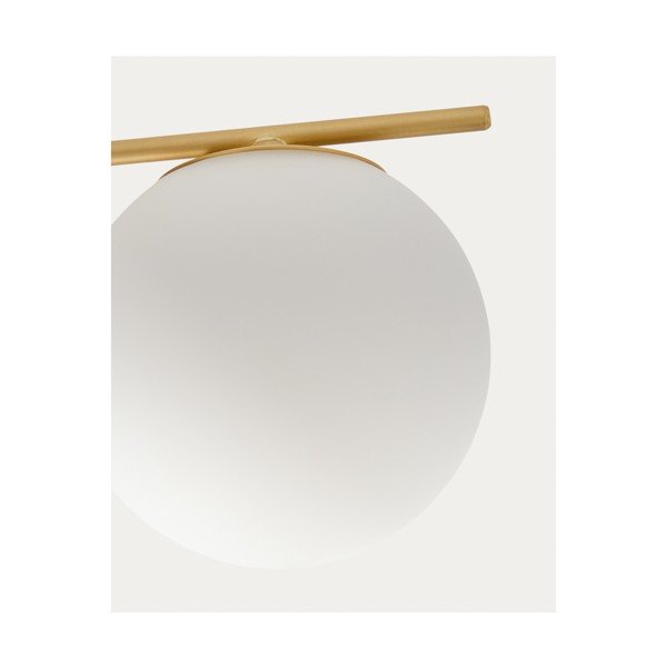 Baltos spalvos/auksinės spalvos iš metalo lubinis šviestuvas ø 15 cm su stiklo gaubtu Brisia – Kave Home-image-4