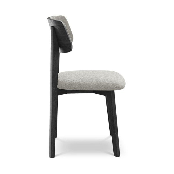 Šviesiai pilkos spalvos iš medienos masyvo valgomojo kėdė Niu – Makamii-image-2