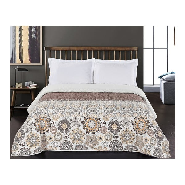 Ruda ir balta dvipusė mikropluošto lovatiesė DecoKing Alhambra, 220 x 240 cm-image-2
