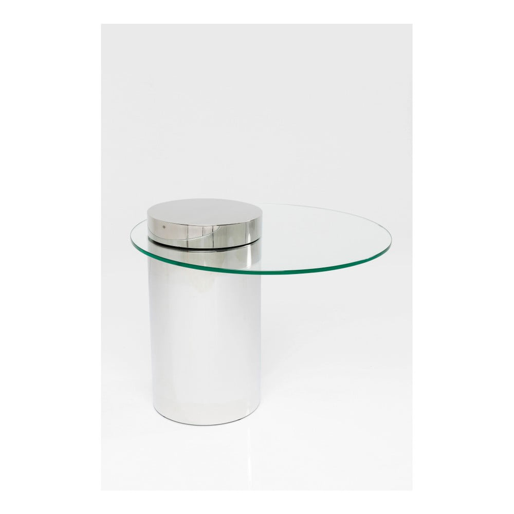 Kavos staliukas iš stiklo ir metalo "Kare Design Duett", Ø 65 cm