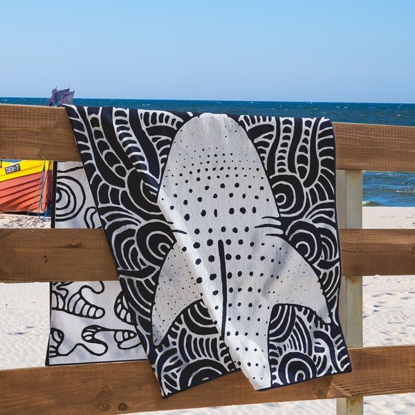 Tamsiai mėlynas paplūdimio rankšluostis 90x180 cm Shark - DecoKing-image-4
