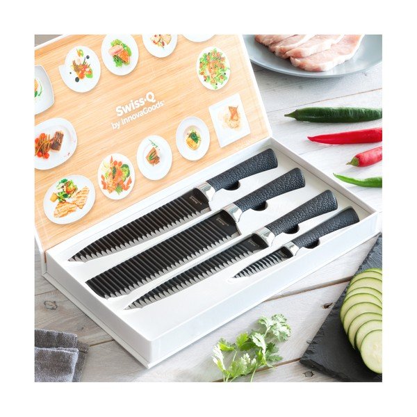 4 nerūdijančio plieno peilių rinkinys InnovaGoods Swiss Q Shark-image-4
