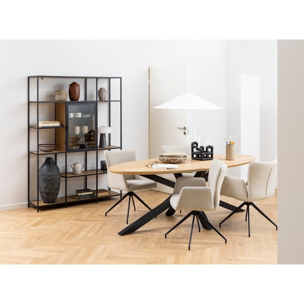 Valgomojo stalas su ąžuolo dekoro stalviršiu 100x220 cm Heaven – Actona-image-1