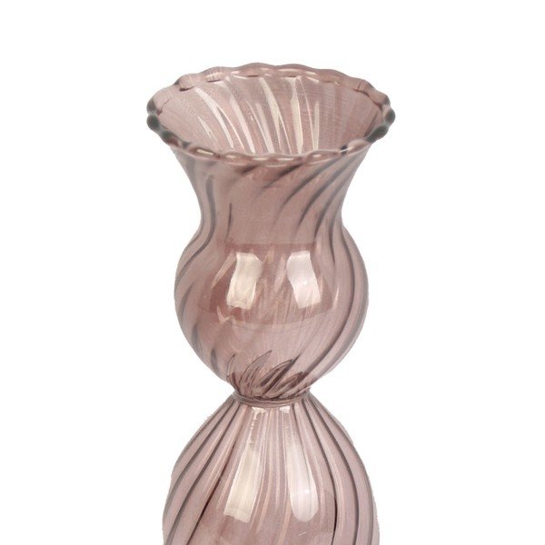 Rudos spalvos stiklo žvakidė PT LIVING Swirl, aukštis 17 cm-image-2