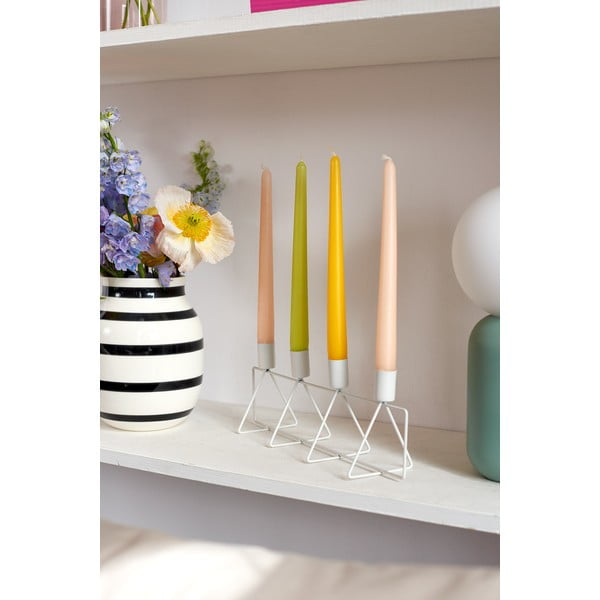 Baltos spalvos žvakidė 4 žvakėms PT LIVING, 40 cm ilgio-image-2