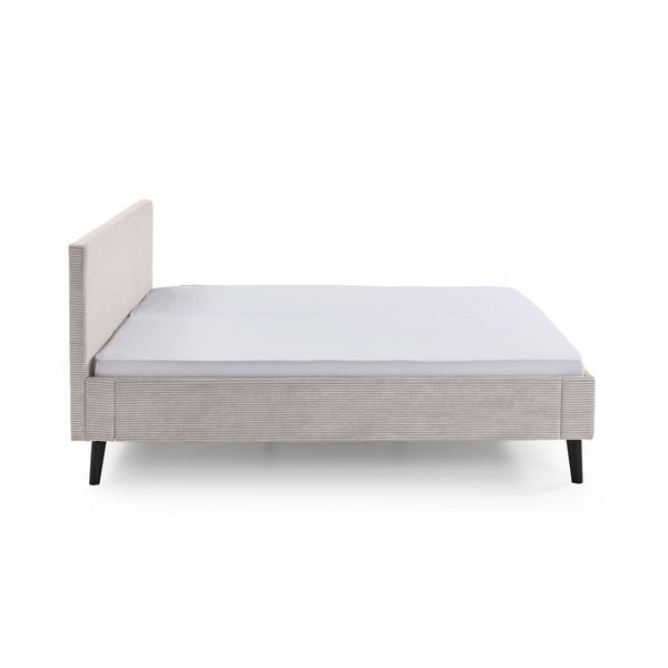 Smėlio spalvos dvigulė lova audiniu dengta be grotelių 180x200 cm Avola – Meise Möbel-image-3