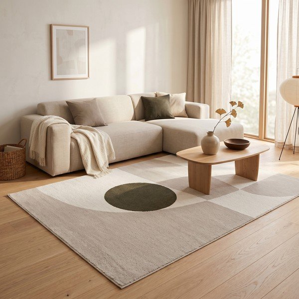 Smėlio spalvos/kreminės spalvos kilimas 120x170 cm Martini – ESTE-image-3