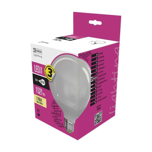 LED lemputė EMOS Classic Globe Warm White, 15,3W E27-image-1
