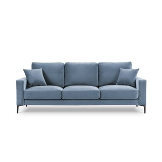 Šviesiai mėlyna aksominė sofa Kooko Home Harmony, 220 cm