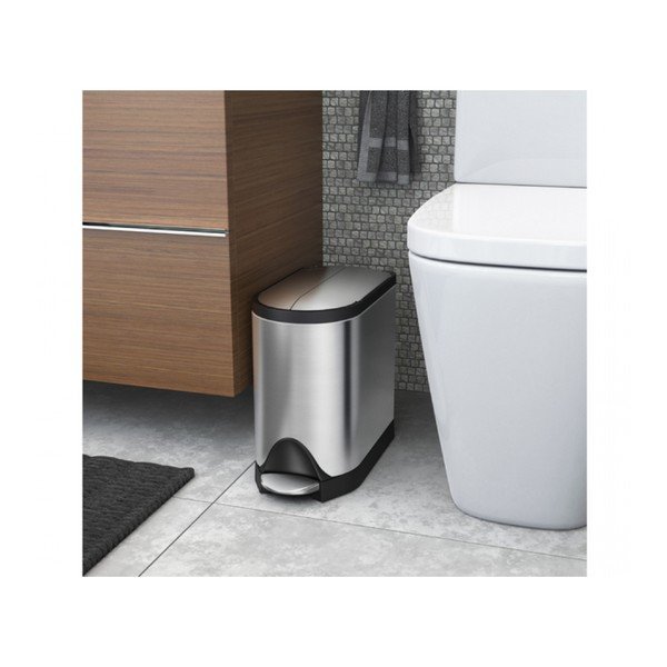 Sidabrinis matinis pedalų krepšys simplehuman Butterfly, 10 l-image-2