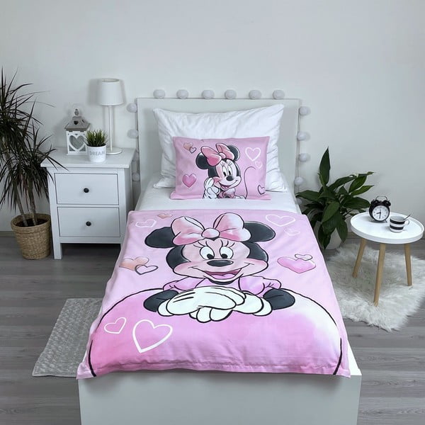Vaikiška patalynė iš medvilnės vaikiškai lovai 100x135 cm Minnie – Jerry Fabrics-image-1