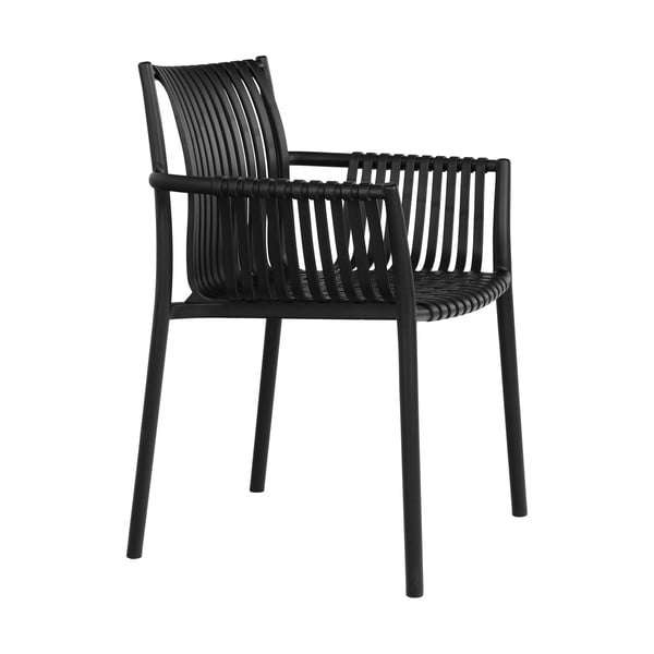 Plastikinės sodo kėdės juodos spalvos 2 vnt. Tulsa – House Nordic-image-3