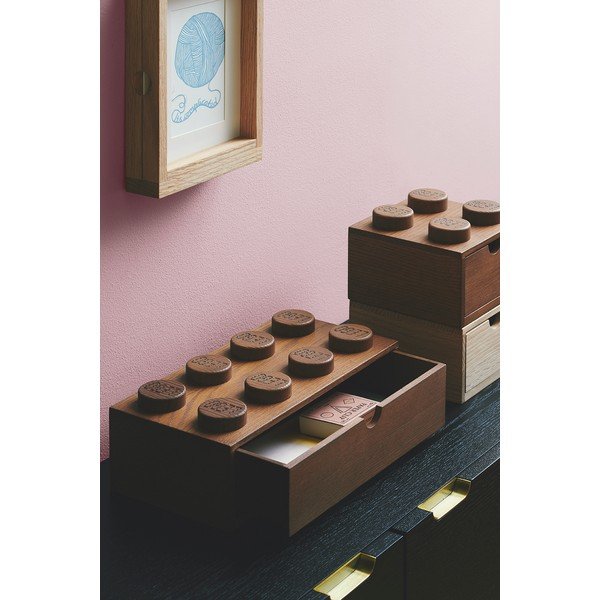 Vaikiška tamsaus beicuoto ąžuolo daiktadėžė LEGO® Wood-image-1