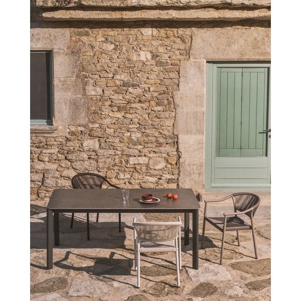 Sodo valgomojo stalas su akmens stalviršiu 100x220 cm Anafi – Kave Home-image-1