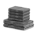 2 mažų ir 4 didelių tamsiai pilkų rankšluosčių rinkinys DecoKing Bamby Charcoal
