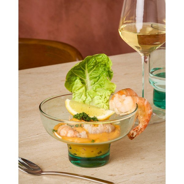 Skirta ledams žalios spalvos iš perdirbto stiklo žema taurė 6 vnt. 400 ml Revera – BonBistro-image-1