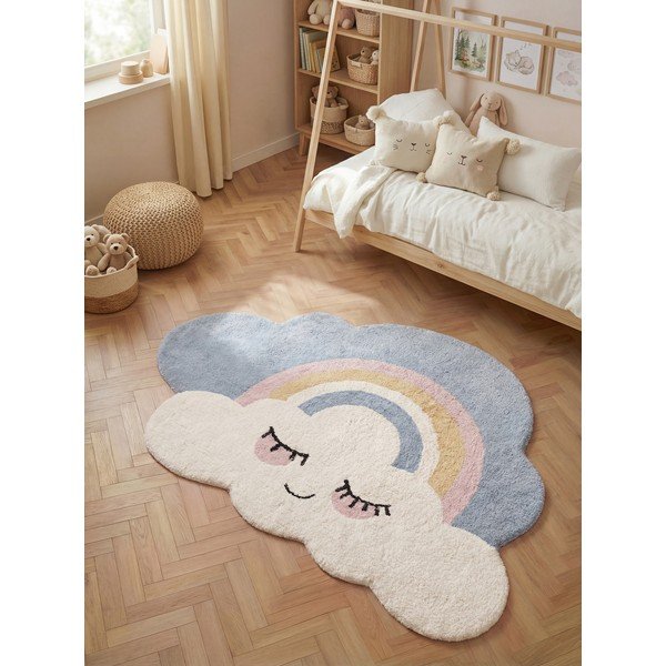 Skalbiamas/rankų darbo kreminės spalvos iš medvilnės vaikiškas kilimas 140x200 cm Snuggle Nappi – Hanse Home-image-1