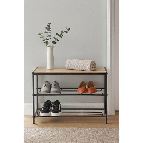 Juodos spalvos iš plieno spintelė batams 63x44x30 cm Asten – Bonami Essentials-image-1