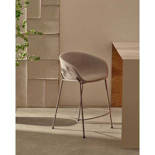 Smėlio spalvos baro taburetė (sėdynės aukštis 65 cm) Yvette – Kave Home-image-1