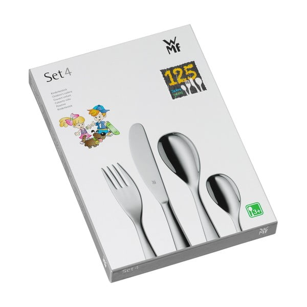 4 dalių vaikiškų nerūdijančio plieno stalo įrankių rinkinys WMF Cromargan® Zwerge-image-1