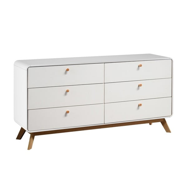 Žema šoninė spintelė baltos spalvos 150x74 cm Caitlin – Støraa-image-1