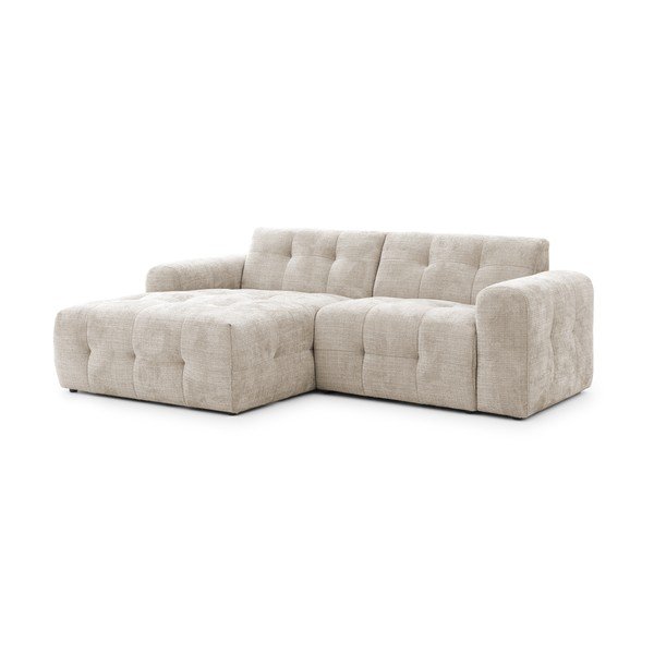 Smėlio spalvos kampinė sofa (su kairiuoju kampu/su gultu) Melva – Ropez