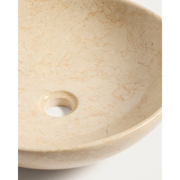 Smėlio spalvos iš akmens apvalios formos praustuvas ø 40 cm Darnen – Kave Home-image-4