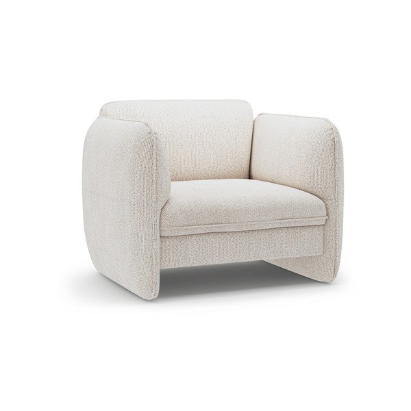 Kreminės spalvos krėslas iš šenilinio audinio Georgia – Micadoni 