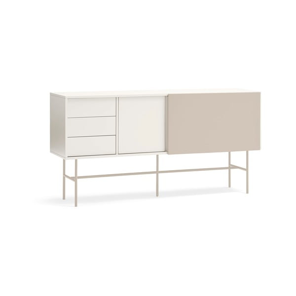 Žema šoninė spintelė smėlio spalvos/kreminės spalvos su stumdomomis durimis 180x91 cm Nube – Teulat-image-2