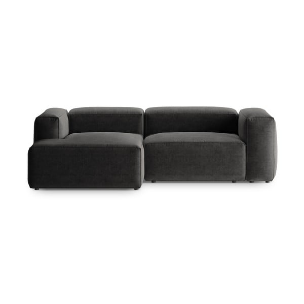 Tamsiai pilkos spalvos kampinė sofa (su kairiuoju kampu/su gultu) Bergamo – Cosmopolitan Design