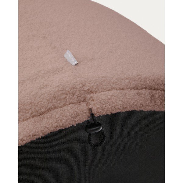 Šviesiai rožinės spalvos iš boucle pufas Kaeli – Kave Home-image-4