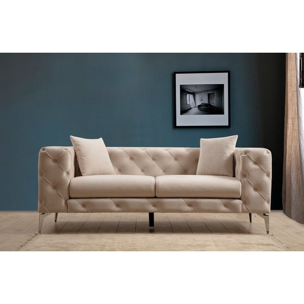 Sofa smėlio spalvos iš velveto 197 cm Como – Balcab Home