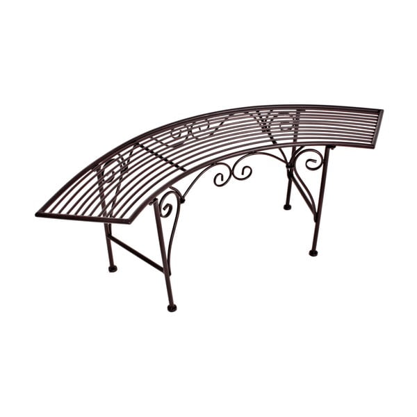 Metalinis sodo suoliukas juodos spalvos/tamsiai rudos spalvos Fuego – Garden Pleasure-image-4