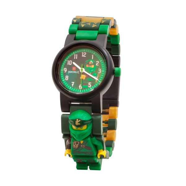 Žalios spalvos rankinis laikrodis su sulankstomu dirželiu ir minifigūrėle LEGO® NINJAGO Lloyd