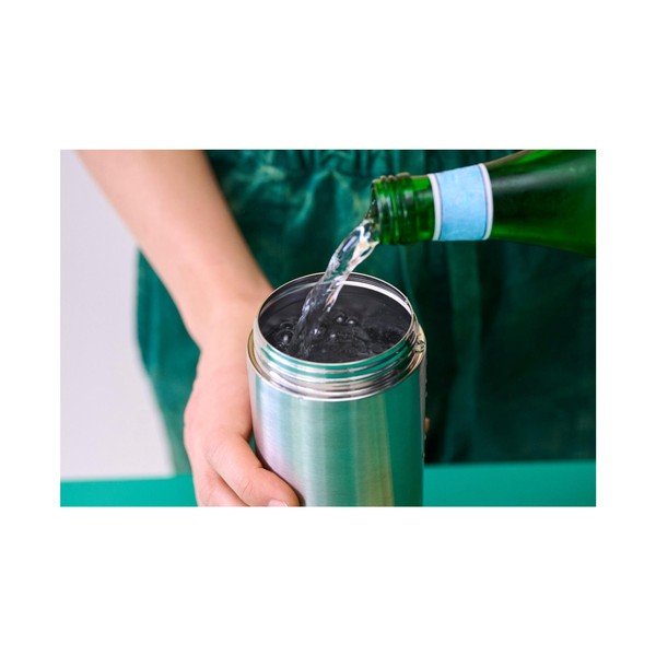 Juodos spalvos/sidabrinės spalvos iš nerūdijančio plieno butelis 500 ml Vita – Mepal-image-4