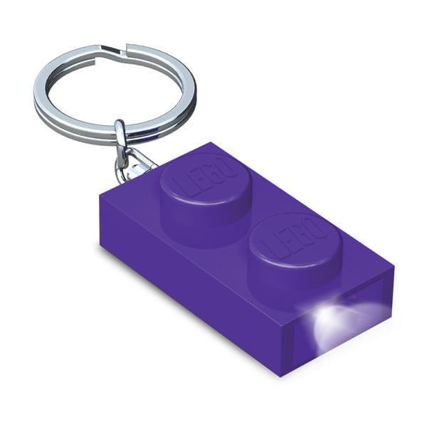 Violetinis LED LEGO® raktų pakabukas