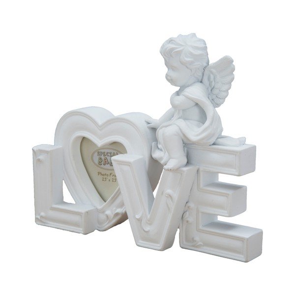 Balta dekoracija su rėmeliu "Mauro Ferretti Baby Love", skirta nuotraukai 5 x 5 cm-image-2
