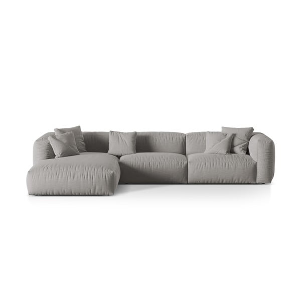 Modulinė kampinė sofa šviesiai pilkos spalvos (su kairiuoju kampu) Martina – Micadoni Home