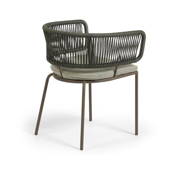 Žalios spalvos sodo kėdė su plienine konstrukcija Kave Home Nadin-image-3