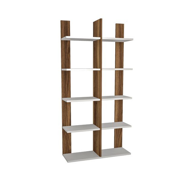 Balta natūrali pušies dekoro knygų spinta 75x150 cm Era - Gauge Concept
