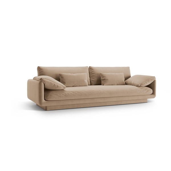 Iš velveto sofa smėlio spalvos 250 cm Torino – Micadoni -image-1