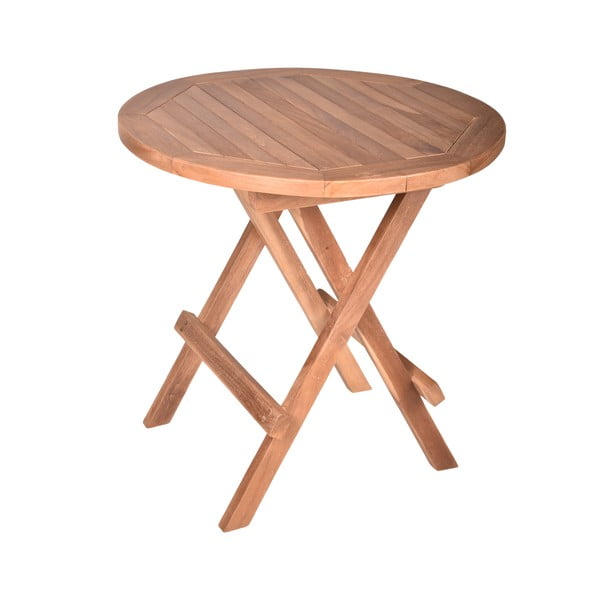 Iš tikmedžio masyvo apvalios formos sodo šoninis staliukas ø 50 cm Mitan – Garden Pleasure