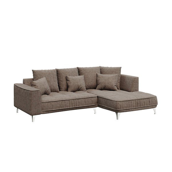 Tamsios smėlio spalvos kampinė sofa Devichy Chloe, dešinysis kampas, 256 cm-image-2
