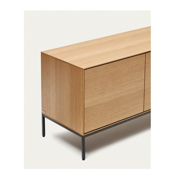 TV spintelė natūralios spalvos iš ąžuolo 195x55 cm Vedrana – Kave Home-image-3
